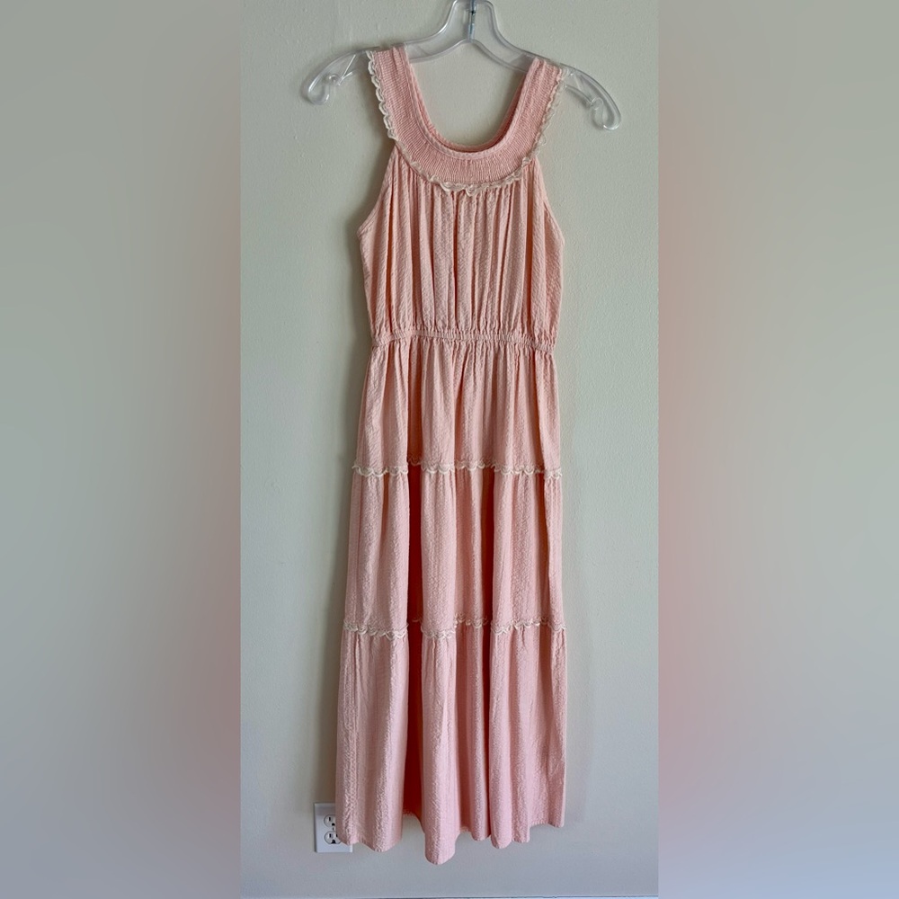 Christy Dawn Gorgeous Pink Seersucker Sleeveless Dress